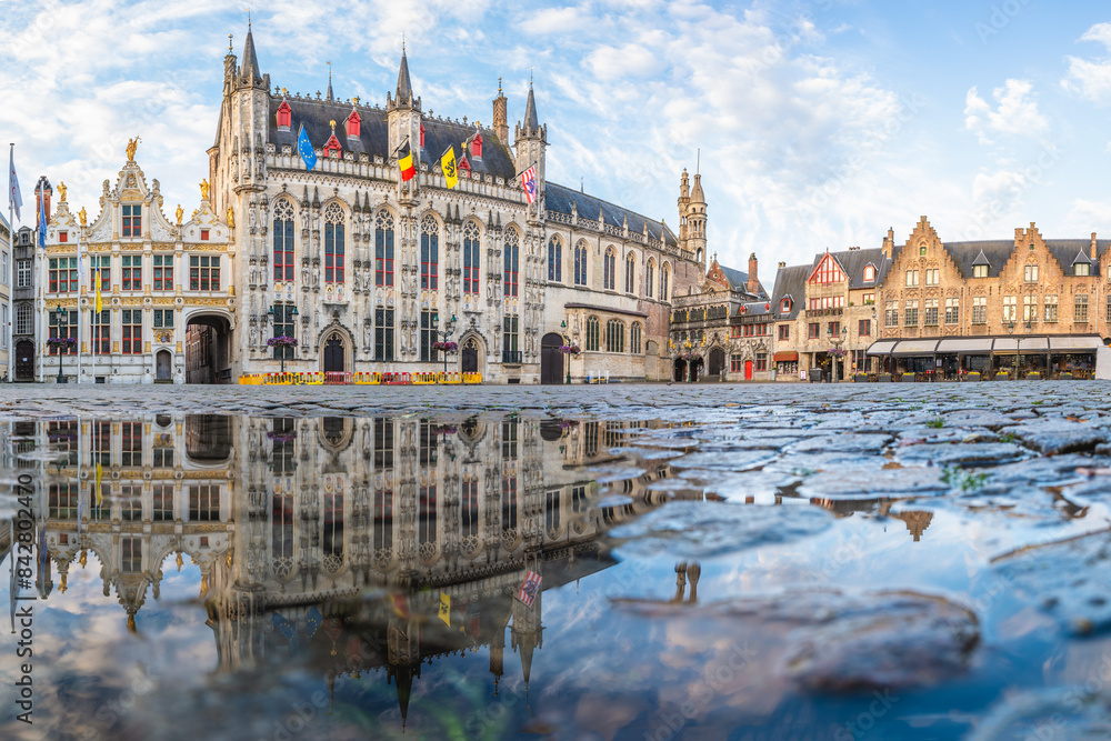 Burg Square with Bruges city hall and Basilica of the Holy Blood in Brugge, Belgium Burg Square with Bruges city hall and Basilica of the Holy Blood in Brugge, Belgium