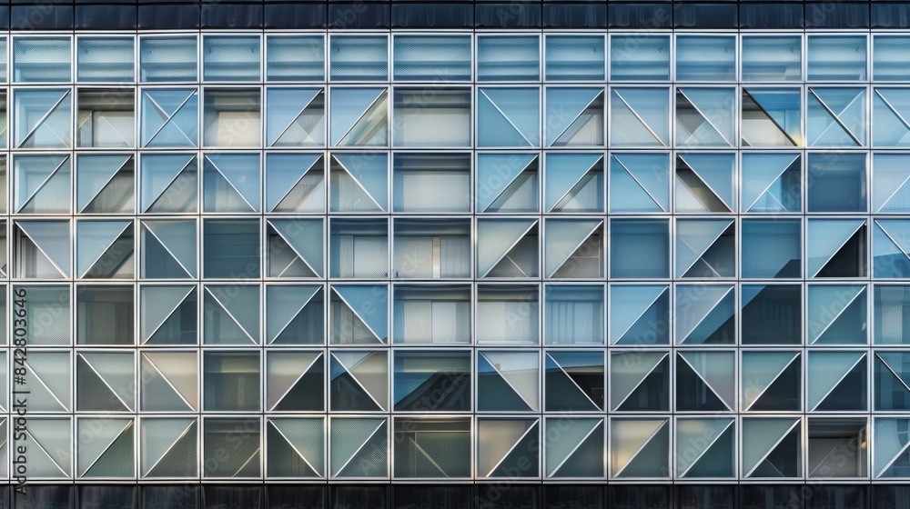 Obraz premium The building has a lot of windows and a lot of glass