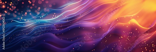 Fluid Neon Waves  Abstract Digital Art with Vibrant Colors and Glowing Light Effects