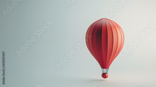 Minimalist Airballoon Design in Solid Color on White Background