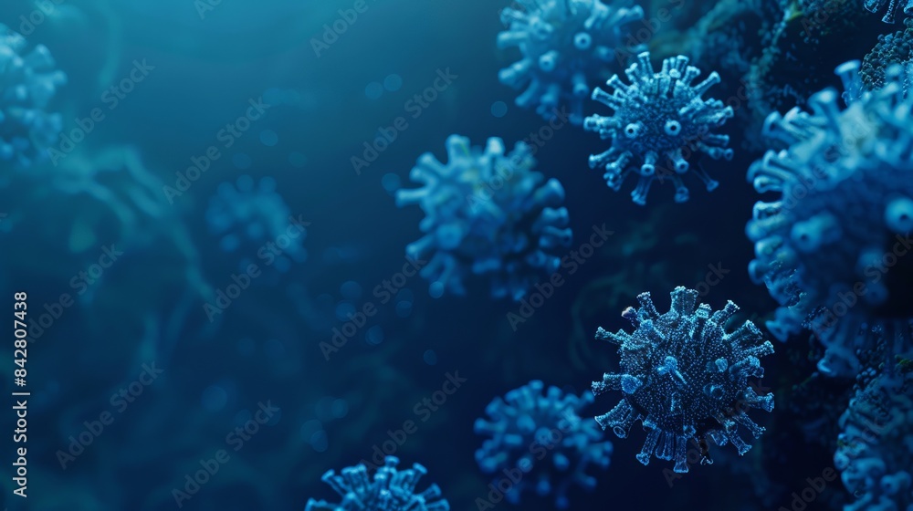 An outbreak of pathogenic viruses. 3d render.