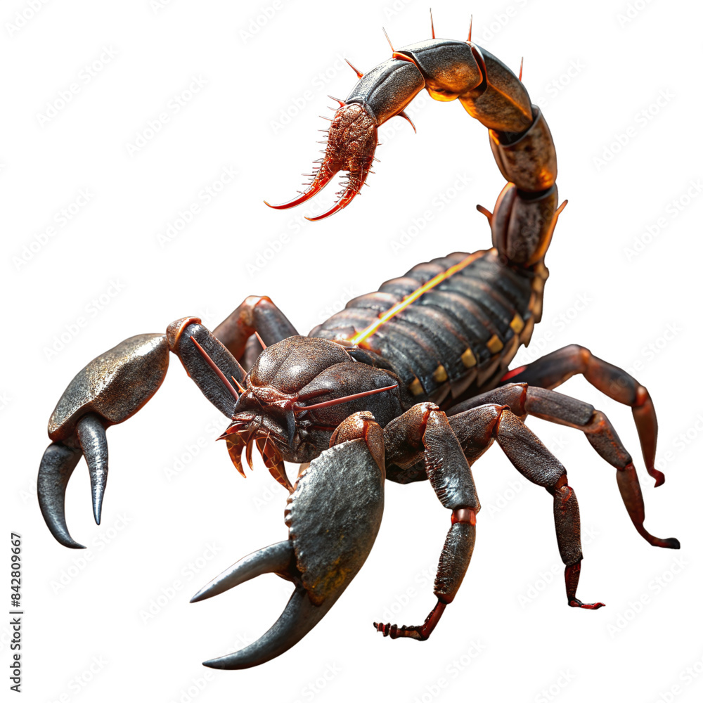 illustration scorpion raised sting poisonous transparent background cut out