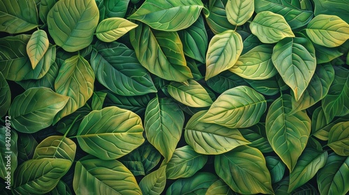 Wallpaper Mural Leaf patterns with intricate designs and vibrant green hues, nature-inspired wallpaper Torontodigital.ca