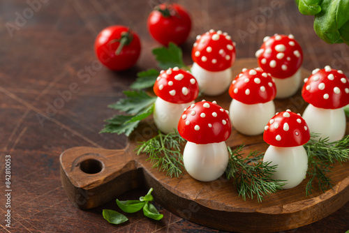 Obraz na płótnie funny  fly agaric mushrooms