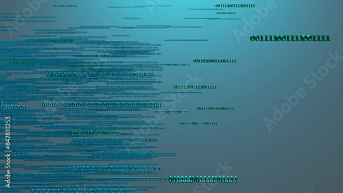 Abstract binary code background with digits 0, 1 display. Electronic transaction and cyber security concept.