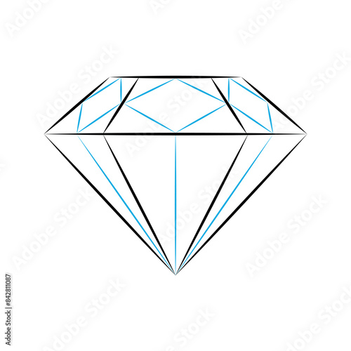 Precious sapphire logo, diamond symbol, vector graphics