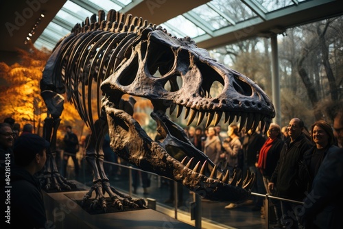 Replica of Tyrannosaurus Rex at the NY Natural History Museum., generative IA