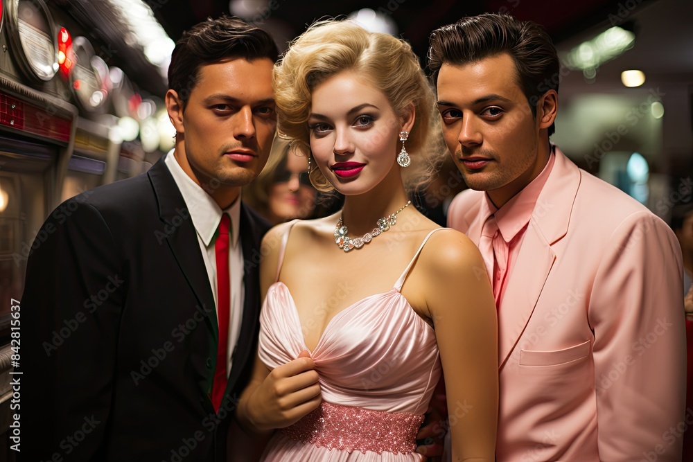 Las Vegas Madame Tussauds Museum with wax celebrities., generative IA