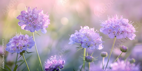 Delicate Lavender Blue Scabious Flowers