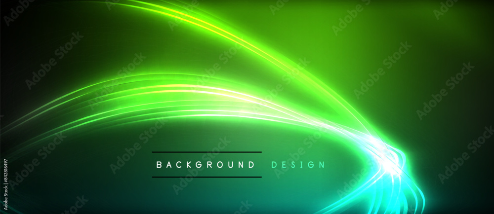 Neon glowing circle rays, light round lines in the dark, planet style neon wave lines. Energetic electric concept design for wallpaper, banner, background Neon glowing circle rays, light round lines in the dark, planet style neon wave lines. Energetic electric concept design for wallpaper, banner, background
