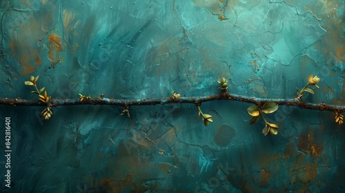 Branches of thorns on an abstract background. Stock concept for Easter.