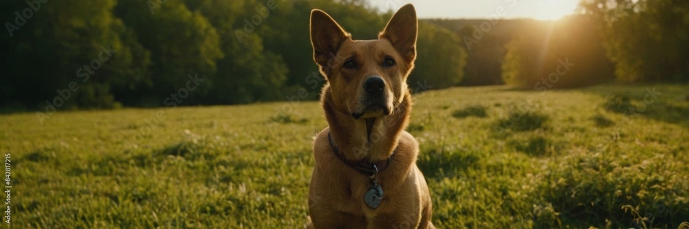 dog in the field dog in the field