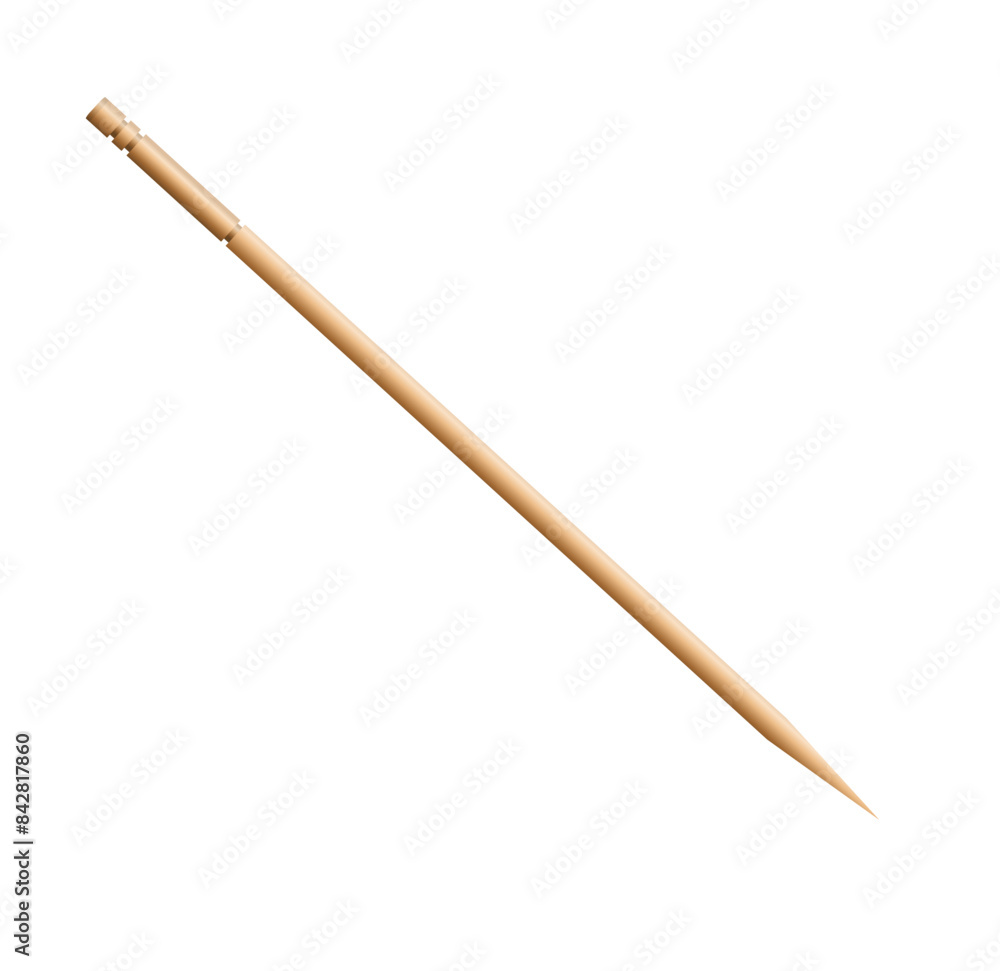 Wooden toothpick. Macro. Bamboo Toothpick small sharp. Vector Wooden toothpick. Macro. Bamboo Toothpick small sharp. Vector