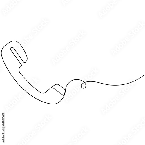 Phone continuous one line drawing of outline vector illustration