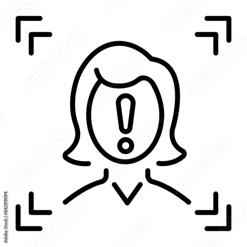 Check out line style icon of face scan error 