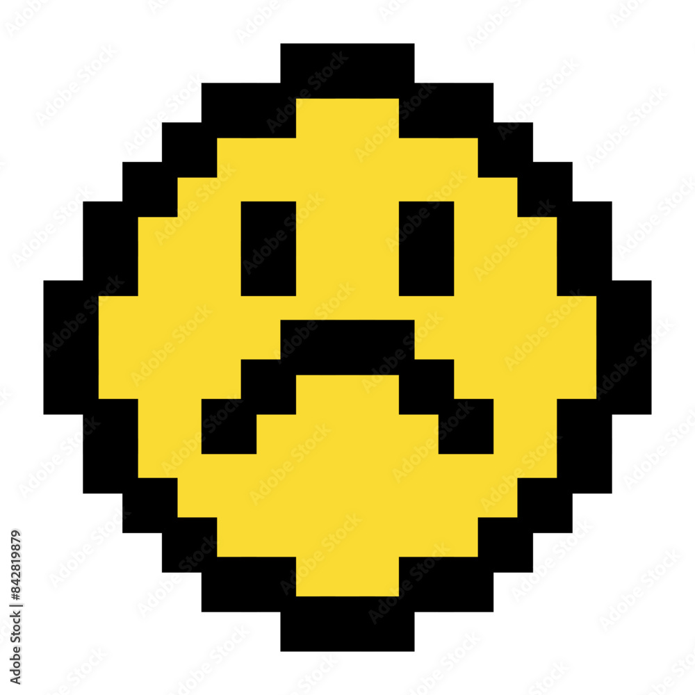 Fototapeta premium pixel art emoticon icon, 8bit style emoticon