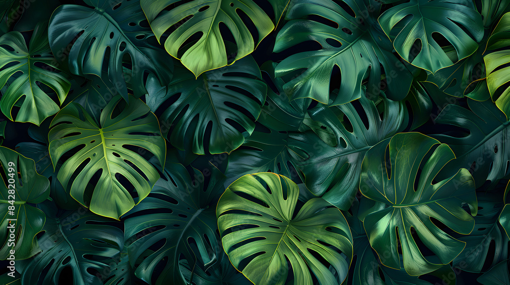 Dark green leaves background. abstract texture of tropical plants with large leaves. tropical plants Dark green leaves background. abstract texture of tropical plants with large leaves. tropical plants