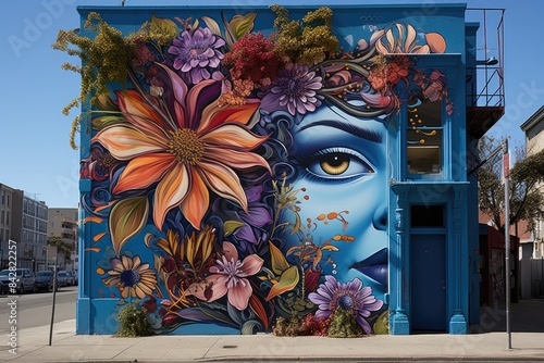 Obraz na płótnie Vibrant art scene in San Francisco, Mission District., generative IA w salonie