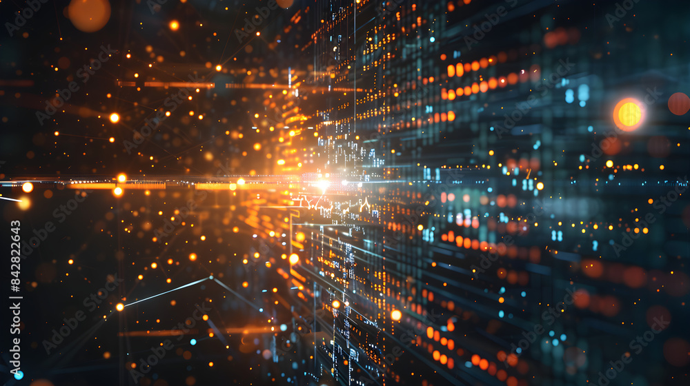 Fototapeta premium Digitale Zukunft: Futuristische Kulisse