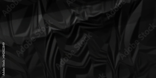 Black crumpled paper background texture pattern overlay. crinkled wrapper rumple wrinkled high resolution arts craft and Seamless black crumpled paper.	
