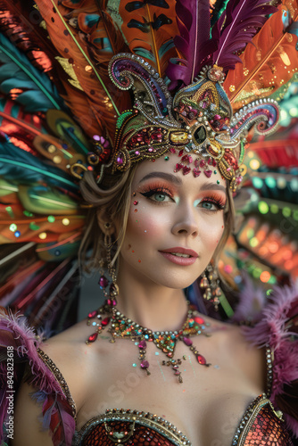 Aesthetic image of a drag queen in a theatrical costume, commanding the stage,