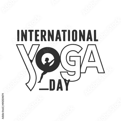 international yoga day. Woman practicing yoga. vector illustration design