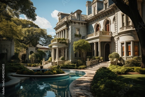 Majestic house Nathaniel Russell in Charleston, USA., generative IA