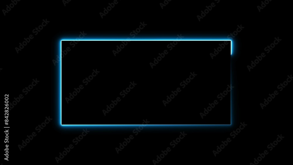 Abstract Neon Light Rectangular Frame Illustration.