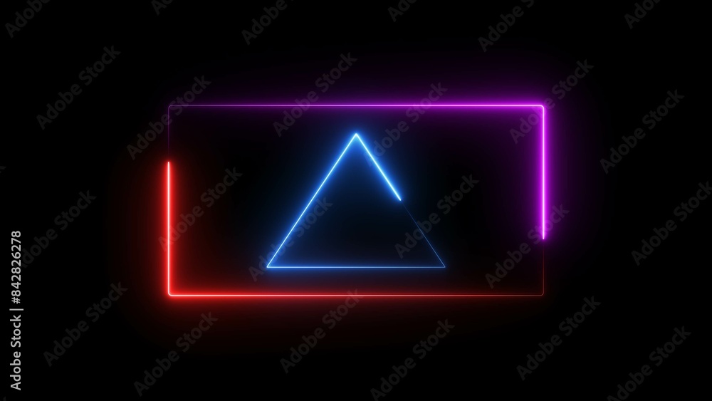 Abstract Neon Light Rectangular Frame Illustration. Abstract Neon Light Rectangular Frame Illustration.