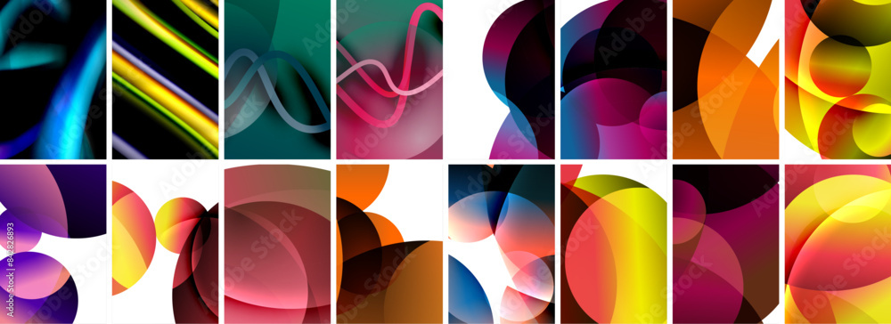 Collection of abstract background with waves, colorful shapes and 3d shadow effect. Vector Illustration For Wallpaper, Banner, Background, Card, Book Illustration, landing page Collection of abstract background with waves, colorful shapes and 3d shadow effect. Vector Illustration For Wallpaper, Banner, Background, Card, Book Illustration, landing page
