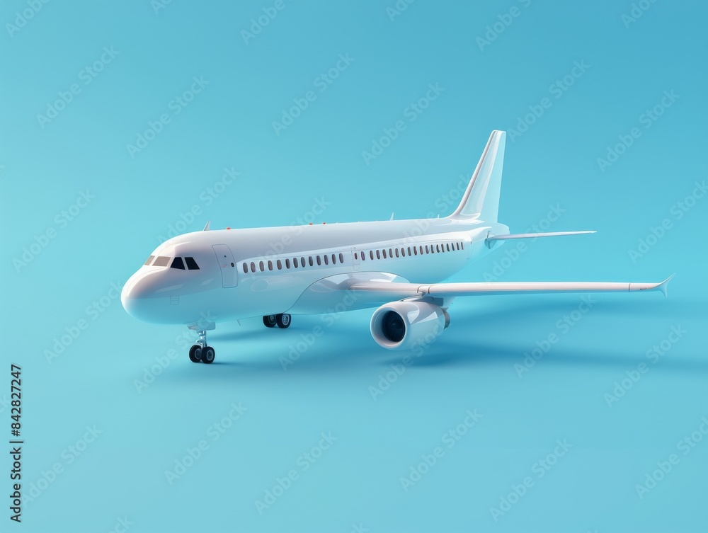 cute 3d soft rendered of commercial airplane cute 3d soft rendered of commercial airplane