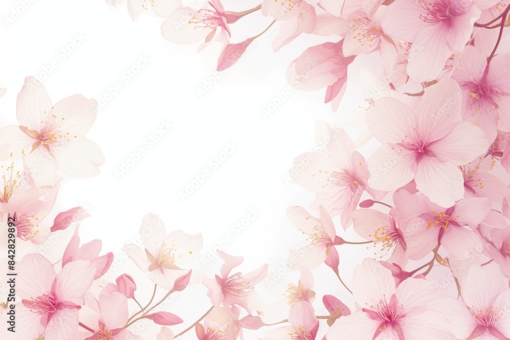 Delicate Pink Cherry Blossoms Frame Delicate Pink Cherry Blossoms Frame