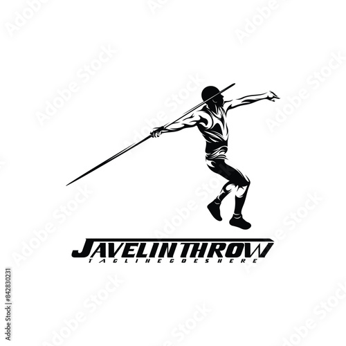 Javelin throw silhouette vector illustration design abtract