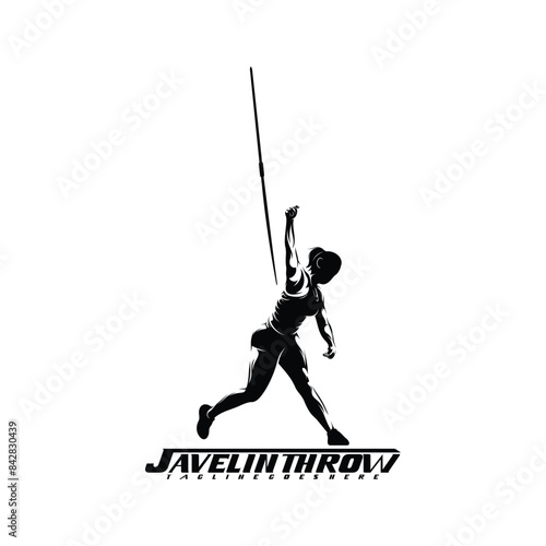 Javelin throw silhouette vector illustration design abtract