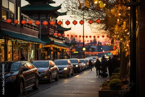 Wallpaper Mural Ethnic Scenario in Seattle a palette of flavors and cultures., generative IA Torontodigital.ca