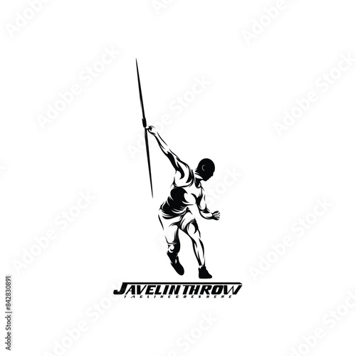 Javelin throw silhouette vector illustration design abtract