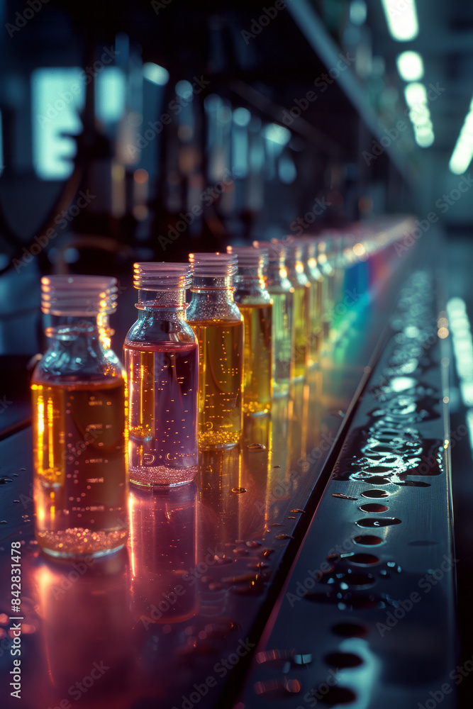 Simple and elegant depiction of chemical solutions in jars and test tubes, prepared for reactions, Simple and elegant depiction of chemical solutions in jars and test tubes, prepared for reactions,