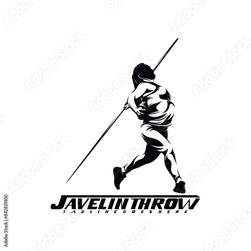 Javelin throw silhouette vector illustration design abtract