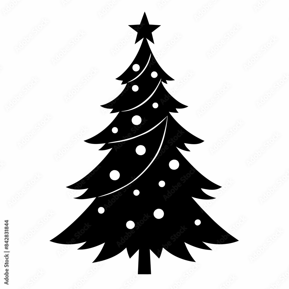 Silhouette of the Christmas tree vector illustration Silhouette of the Christmas tree vector illustration