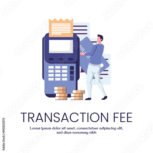 transaction fee flat style illustration vector design