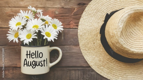 Hello August Greeting Card photo