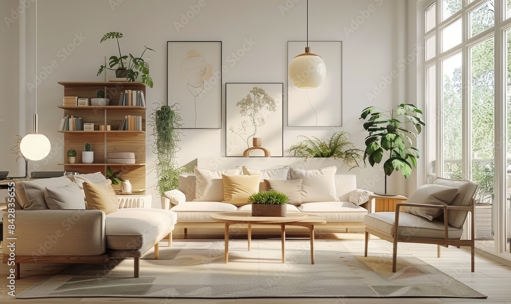 Modern Scandinavian Living Room Interior Design With Large Windows and Natural Light Modern Scandinavian Living Room Interior Design With Large Windows and Natural Light
