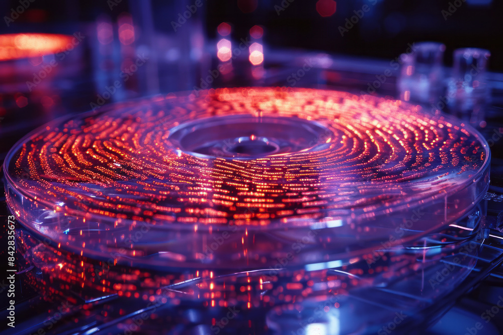 Close-up of a fingerprint on a clear CD case, minimalist design, Close-up of a fingerprint on a clear CD case, minimalist design,