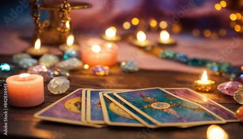 Cartomancy, Reiki, Spirituality, Background - AI generated