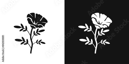 Flower silhouette vector logo black illustration isolated