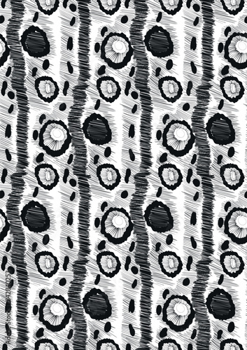 Hand drawn seamless pattern with beautiful butterfly wings. Vector illustration, retro style. Can be used for embroidering flowers, wallpaper, etc.