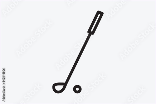 Hockey stick l icon vector and illustration art