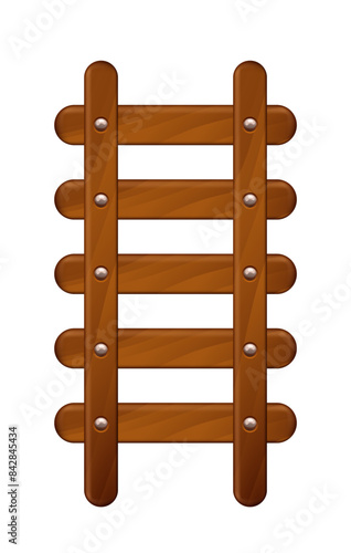 Wooden ladder. Vector clipart isolated on white background.