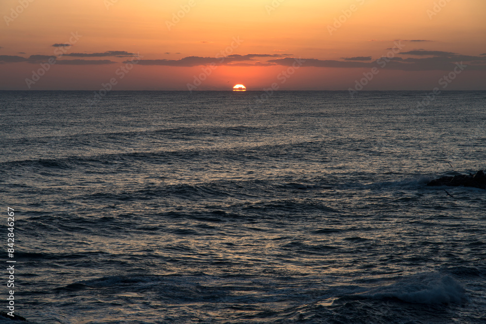 View of the sunrise on the sea View of the sunrise on the sea