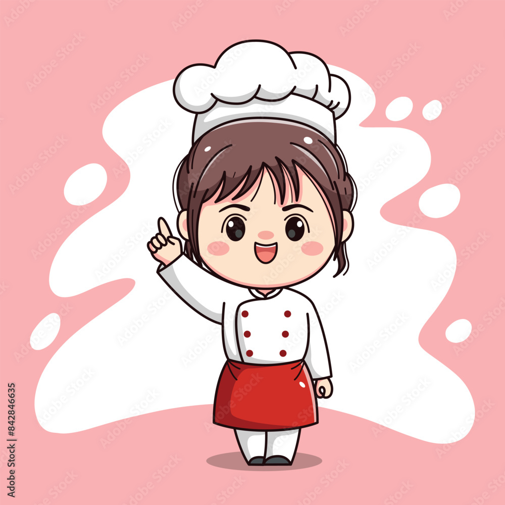 Cute chef girl kawaii character Cute chef girl kawaii character